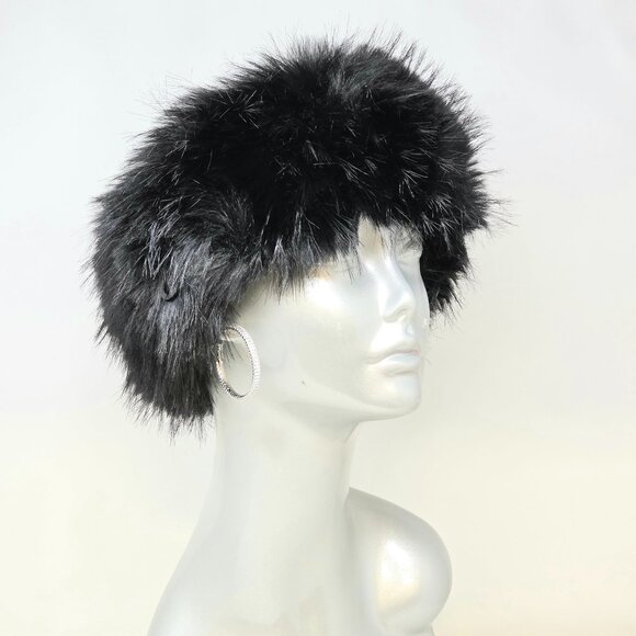 💖NEW! Elegant Black Faux Fur Headband - Picture 1 of 1